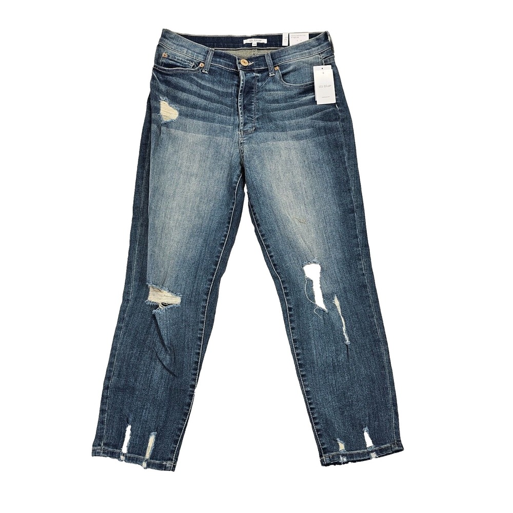 STS Blue Jean Womens 29 Blue Christy Tapered Crop High Rise Distressed EC3118JA1